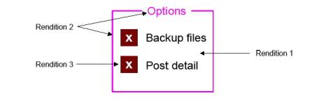 Window with user-assigned renditions