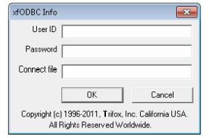 The xfODBC Info window